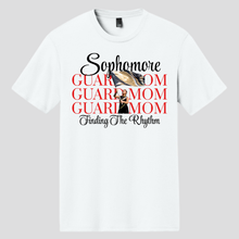 Load image into Gallery viewer, Marching band shirt mockup - Guard Mom red and white text

