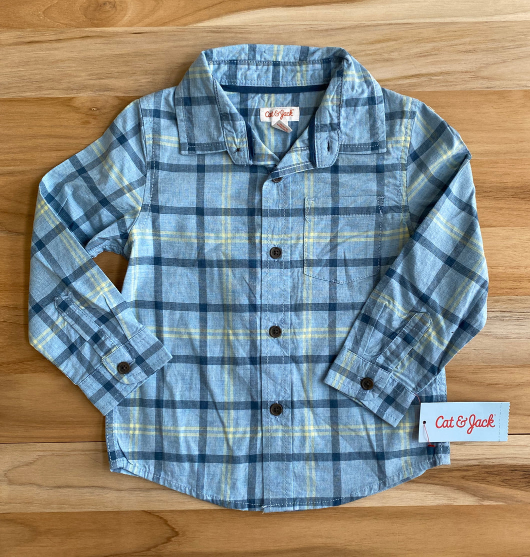 Blue Plaid Long Sleeve Shirt